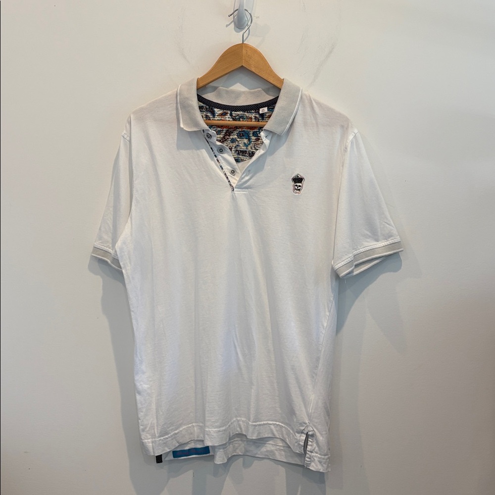 Robert Graham White Polo Shirt with Logo